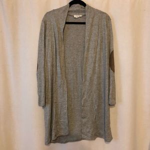 Cute long cardigan with elbow patches